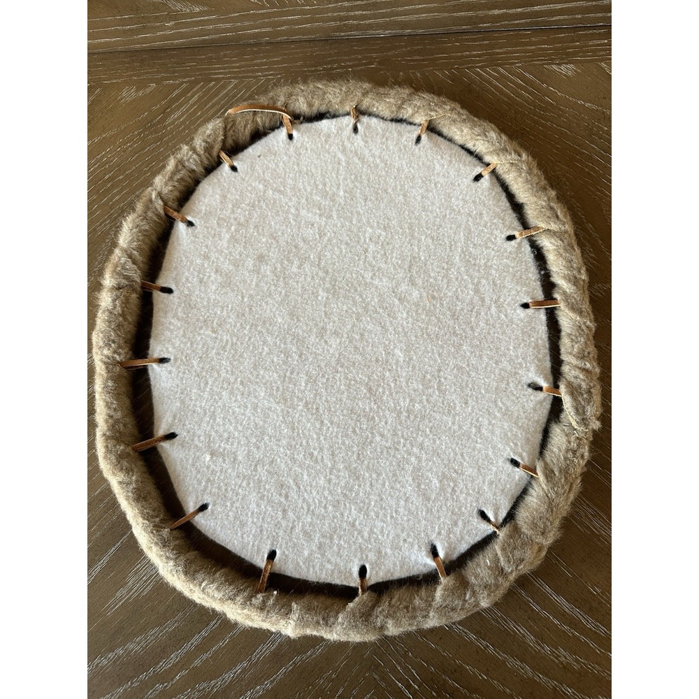 Vintage Native American Art, Set of 2 Buffalo shields on leather by Don Redbird - Picture 7 of 16